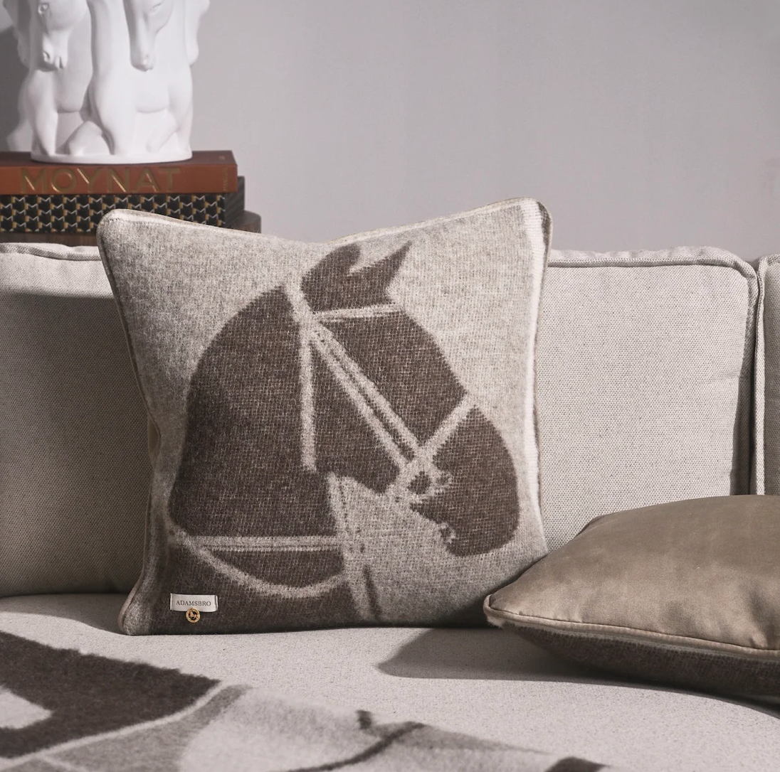 Horse NZ Wool Cushion Brown