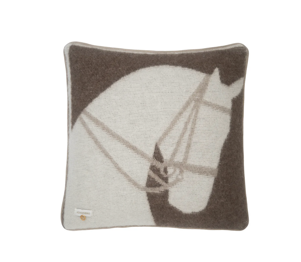 Horse NZ Wool Cushion Off White/Brown