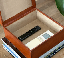 Woven Leather Storage Box- Tan
