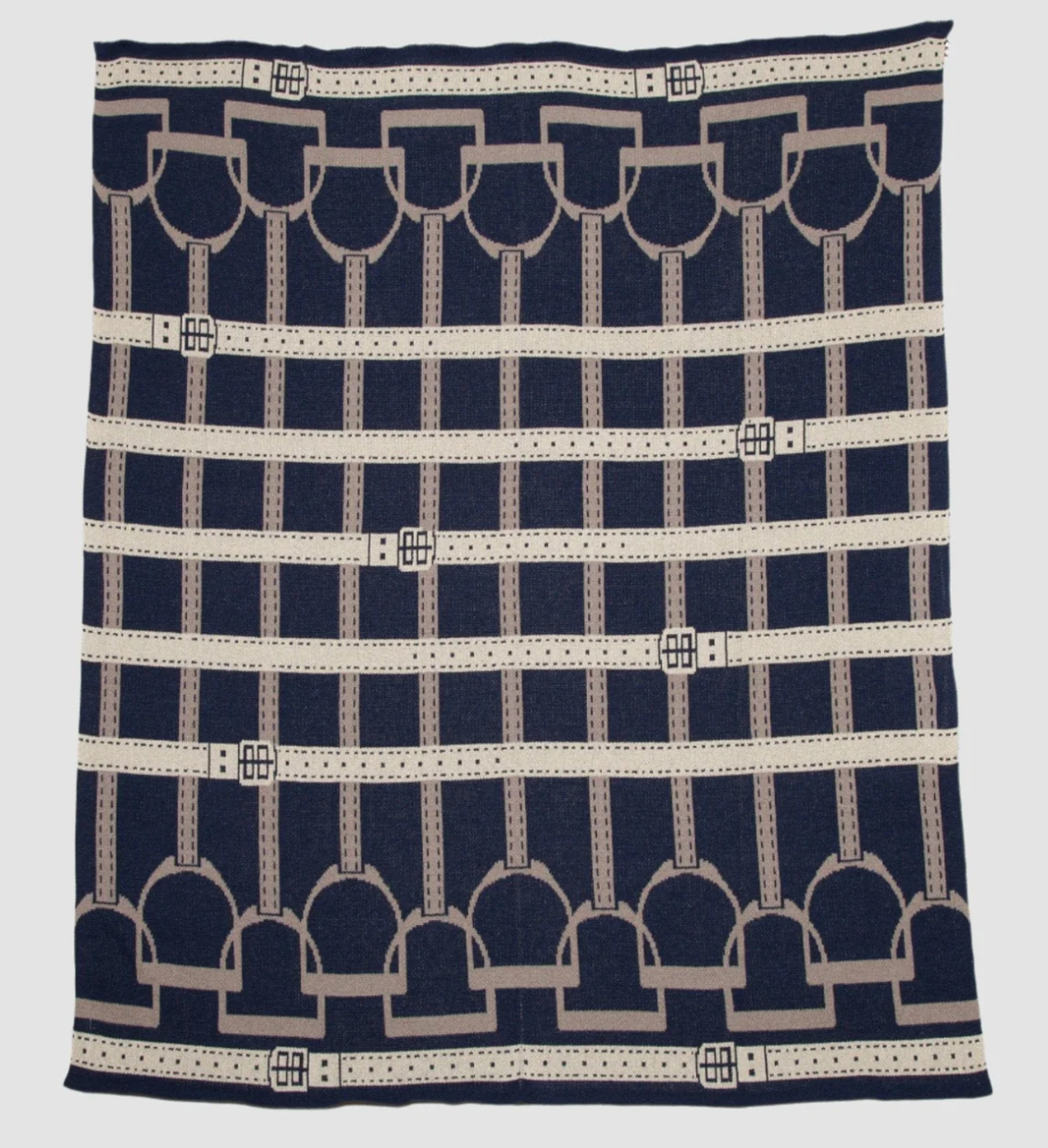 Cotton Stirrup Throw - Navy