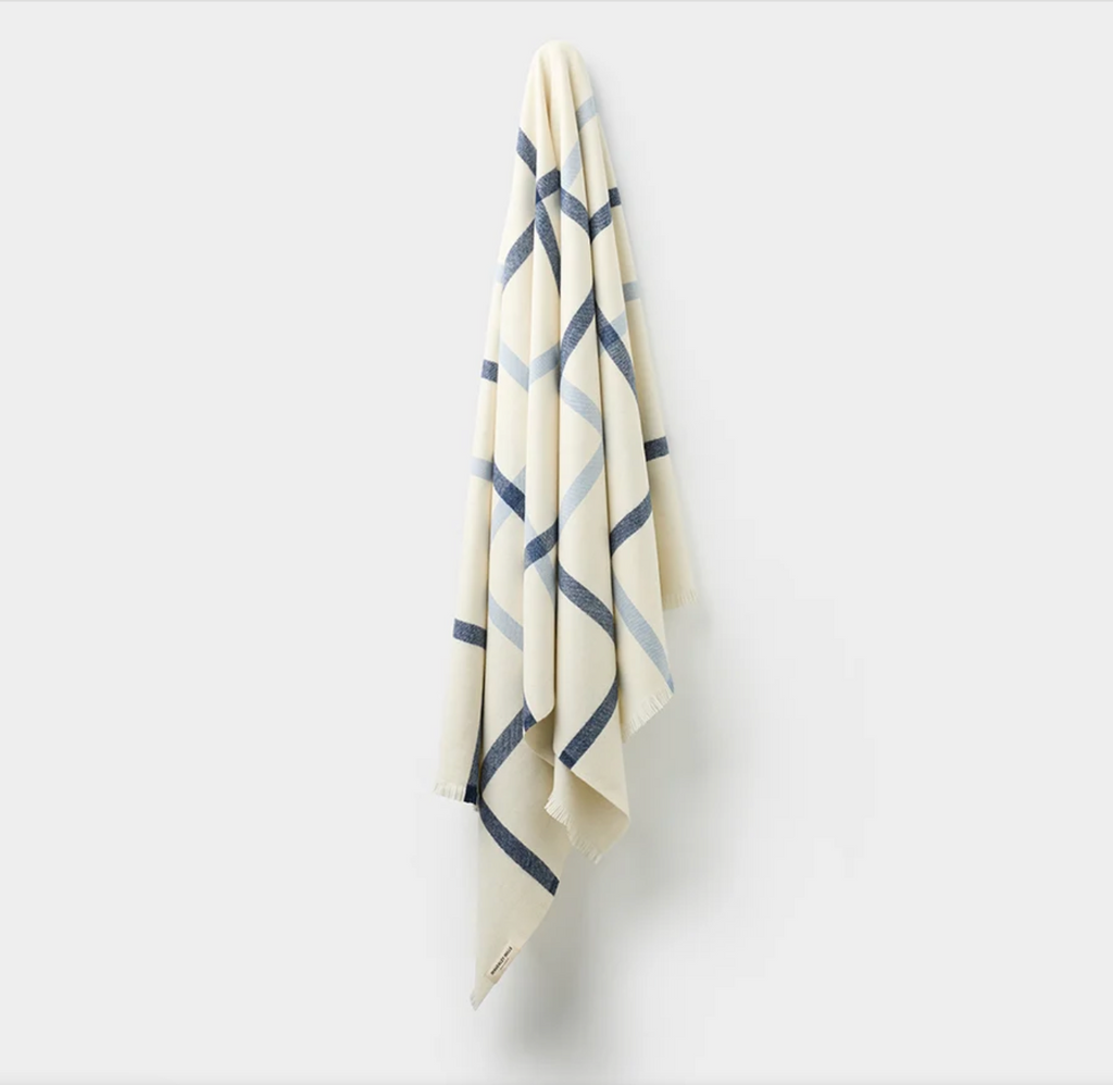 Summer Plaid Throw-Sleepy Bay Blue