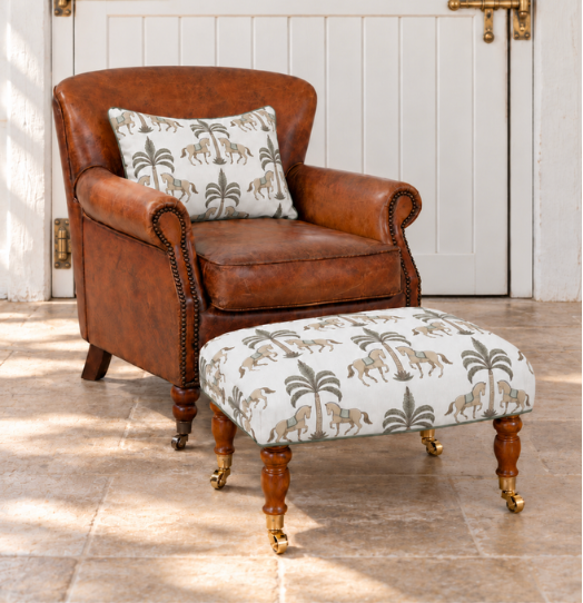 Plantation Pony Footstool and Lumbar Cushion Set