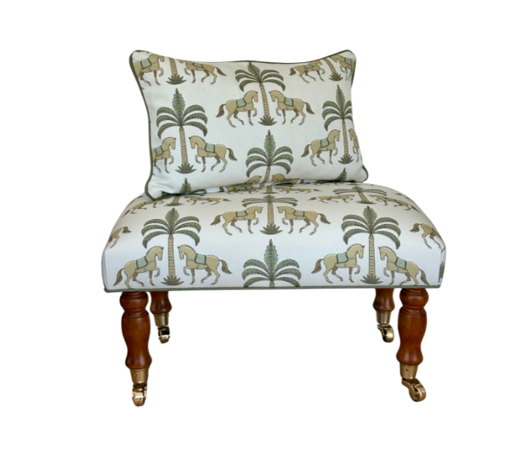 Plantation Pony Footstool and Lumbar Cushion Set